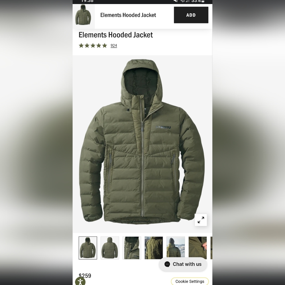 Kuiu Elements Hooded Jacket NWOT XL